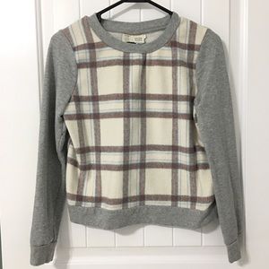 Anthropologie Fitted Plaid Pullover Sweater